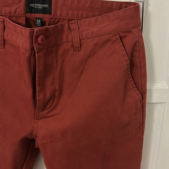 Obey Propaganda Red Chino Pants W33 - Picture 3 of 3